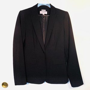 Calvin Klein Black Stretch One Button Blazer 6